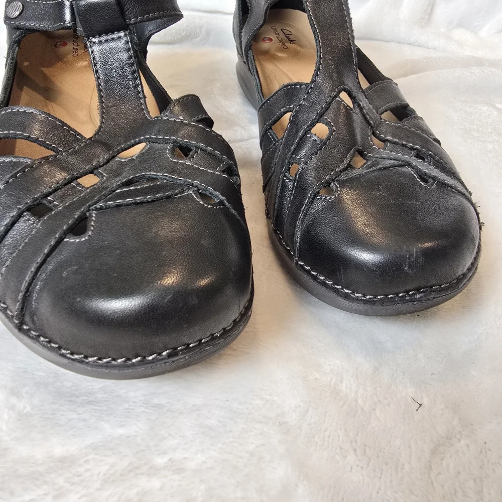 Clarks Unstructured Womens Black  Cora Dream T-strap Mary Jane 11